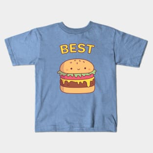 Cute Best Burger Best Friend Pair Doodle Kids T-Shirt